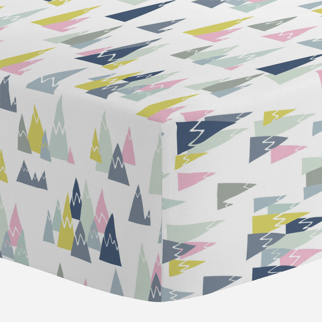 Pink Mountains Crib Sheet