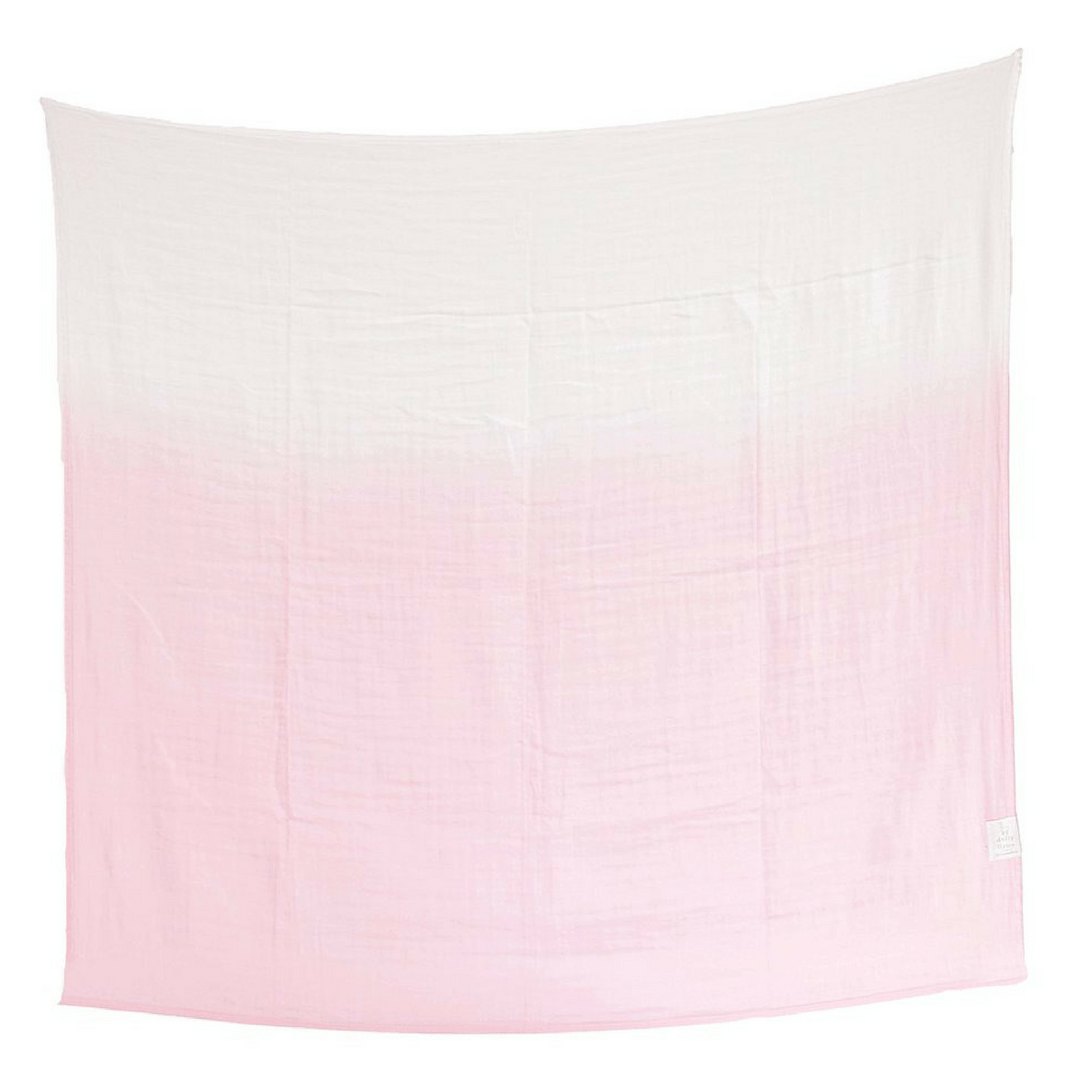 Dip-Dyed Organic Swaddle Blanket - Petal