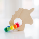 Unicorn Teether with Rainbow Silicone Ring