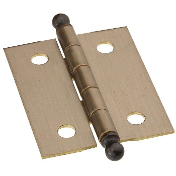 National N213-538 Decorative Hinges, Antique Brass ~ 1 1/2" x 1 1/4"