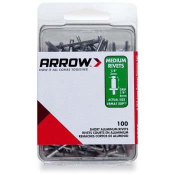 Arrow Fastener RMA1/8IP Rivets, Medium Aluminum ~ 1/8"