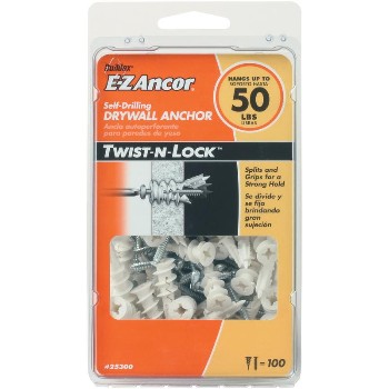 ITW/Ramset 25350 Twist-N-Lock Drywall Anchor, 50 lb ~ Pack of 50