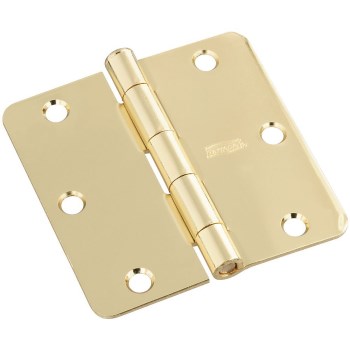 National N830-321 Polished Brass 1/4" Radius Door Hinge ~ 3 1/2" - 3 Pack
