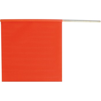 S-Line  49893-13 Fluorescent Orange Safety Flag on a Dowel  ~ 18&quot; x 18&quot;