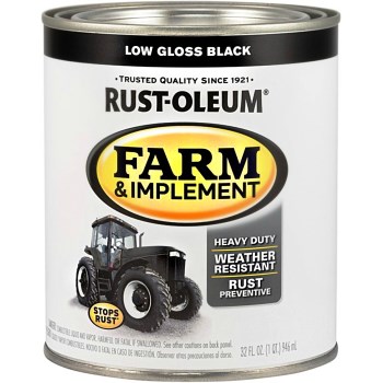 Rust-Oleum 280107 Farm & Implement Finish, Low Gloss Black  ~  Quart