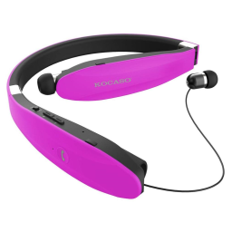 Kocaso Foldable Wireless Neckband Sweatproof Headset / Hot Pink