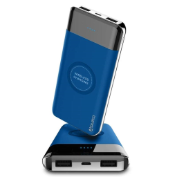 Aduro PowerUp Wireless Charging 10,000mAh Dual-USB Backup Battery / Blue