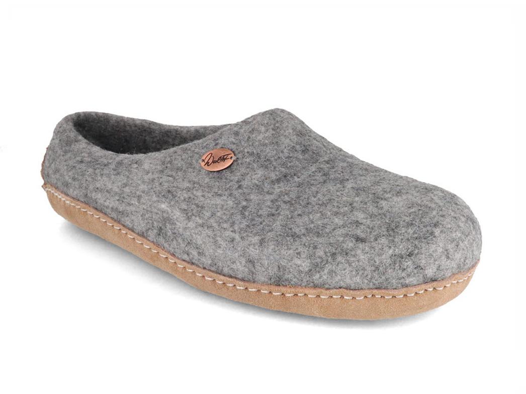 WoolFit&#168; Felt Slippers / Footprint stone gray