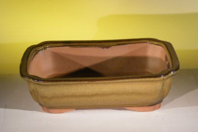 Tan Ceramic Bonsai Pot - Rectangle<br><i>10 x 8 x 3</i>