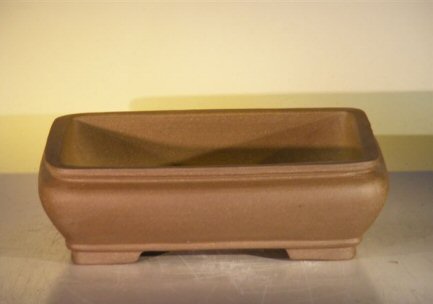 Tan Unglazed Ceramic Bonsai Pot - Rectangle<br><i>12 x 9.625 x 3.5</i>