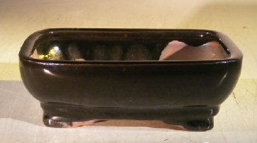 Black Ceramic Bonsai Pot - Rectangle<br><i>6.0 x 5.0 x 2.0</i>