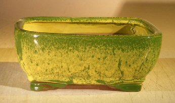 Woodlawn Green Ceramic Bonsai Pot - Rectangle<br><i>6.5 x 5.0 x 3.0</i>
