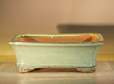 Light Green Ceramic Bonsai Pot - Rectangle<br><i>8 x 6.375 x 3</i>