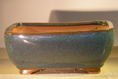 Dark Moss Green Ceramic Bonsai Pot - Rectangle <br>Professional Series<br><i>10 x 8 x 4</i>