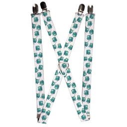 Suspenders - 1.0" - Mini BMO Poses White