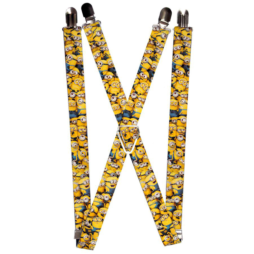 Suspenders - 1.0" - Despicable Me Minions Stacked CLOSE-UP