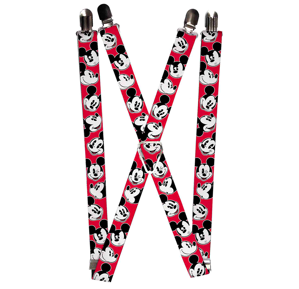 Suspenders - 1.0" - Mickey Mouse Expressions Red Black White