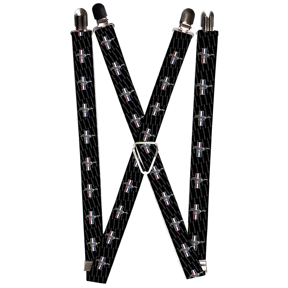 Suspenders - 1.0&quot; - Ford Mustang w Bars REPEAT w Text