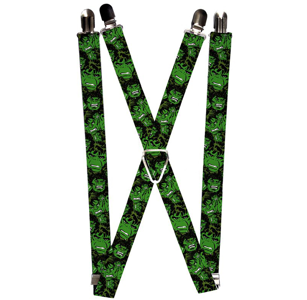MARVEL COMICS Suspenders - 1.0" - The Hulk Stacked