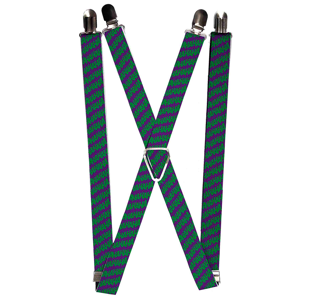 Suspenders - 1.0" - Joker HAHAHA Purple Green