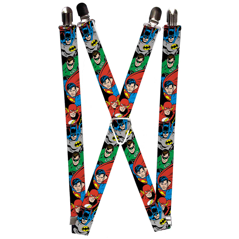 Suspenders - 1.0" - Justice League Superheroes CLOSE-UP New