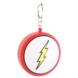 Squishy Stress Keychain - Flash Icon Red/White/Yellow