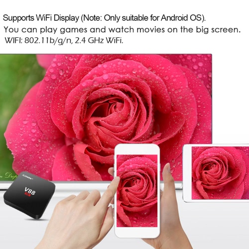 V88 Smart Android 6.0 TV Box RK3229 Quad Core UHD 4K 1G / 8G Mini PC WiFi H.265 HD Media Player AU Plug