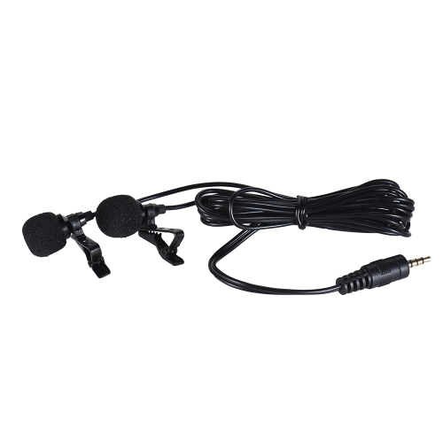 ARIMIC Dual-Headed Lavalier Lapel Clip-on Omnidirectional Condenser Microphone