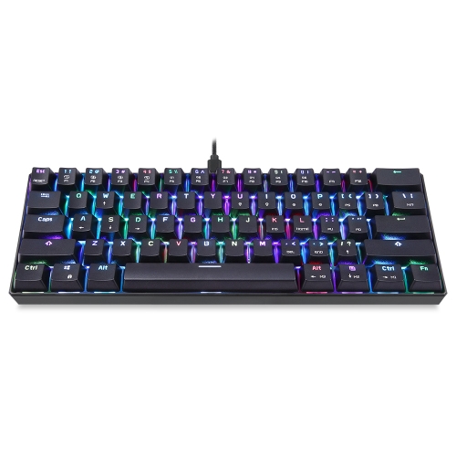 MOTOSPEED CK61 RGB Mechanical Gaming Keyboard Kailh BOX Blue Switches Keyboard 61 Keys Anti-ghosting with Backlight for Gaming Black