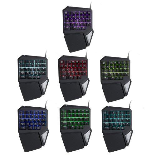 Delux T9 Pro Professional One/Single Hand USB Wired Esport Gaming Keyboard 29 Key LED Backlit for LOL