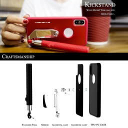 TASHELLS Foldable Selfie Stick Phone Case For iPhone X Portable Multifunctional Self- stick Phone Shell Anti-scratch Anti-shock