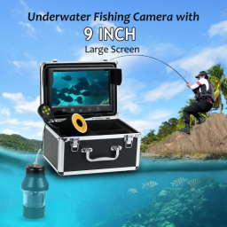 Lixada Professional Underwater Fishing Camera Fish Finder with Touch Buttons 9 Inch Large Color Screen Waterproof 18 LEDs 360 Degree Rotating Camera