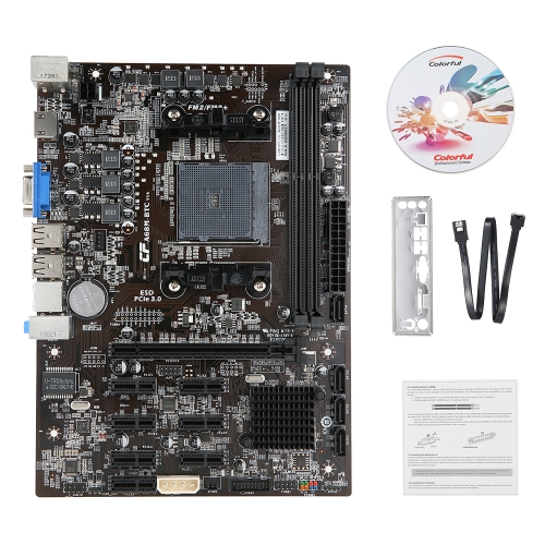 Colorful C.A68M-BTC YV14 Motherboard Systemboard for AMD A68 SATA3.0 ATX Mainboard for Miner Mining Desktop