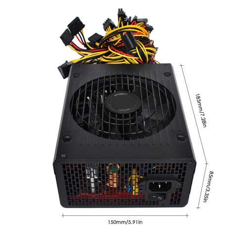 1800W Switching Power Supply 90% High Efficiency for Ethereum S9 S7 L3 Rig Mining 180-260V ¡¾Wire without Net¡¿