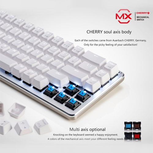 New Ajazz Zinic 68 Keys Mechanical Keyboard All Metal Body Switches Red Axis Dual-mode BT Version With White Backlight