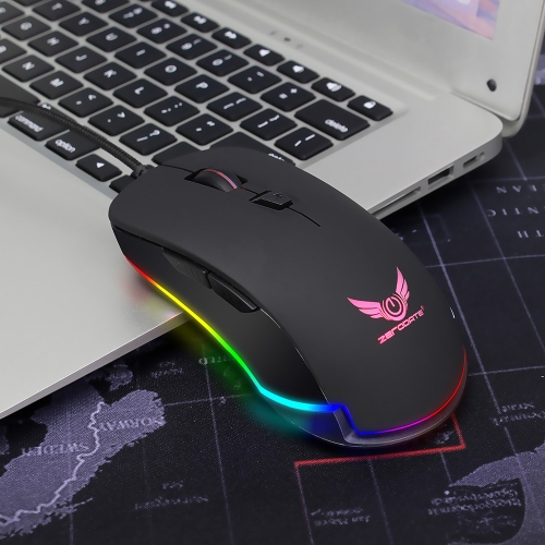 ZERODATE S600 High Performance Gaming Mouse Professional RGB Mechanical Mouse Adjustable Wrist Support for Windows XP Win 7 Win 8 iOS