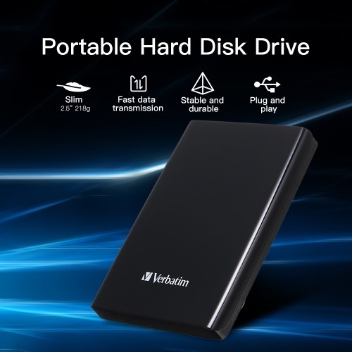 Verbatim 1TB USB3.0 2.5in Portable HDD Mobile External Storage Hard Drive for Desktop Laptop