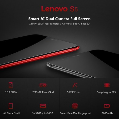 Lenovo S5 K520 Face ID LTE Mobile Phone 4+64GB US Plug