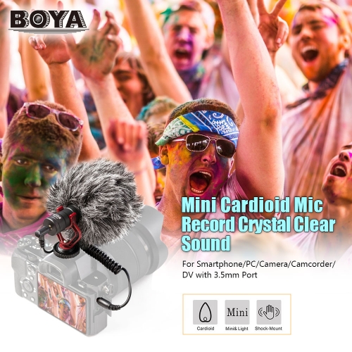 BOYA BY-MM1 Mini Cardioid Microphone Metal Electret Condensor Video Mic