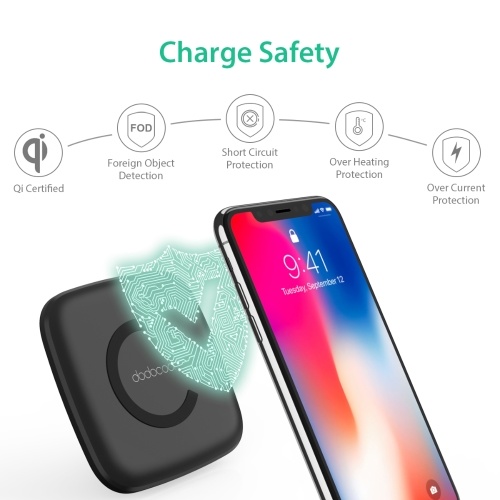 dodocool 10W Ultra Slim Micro Fast Charge Wireless Charger Charging Pad with 3.3ft Micro Cable
