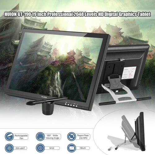 HUION GT-190 19 Inch Professional HD Digital Pen Drawing Graphics Tablet