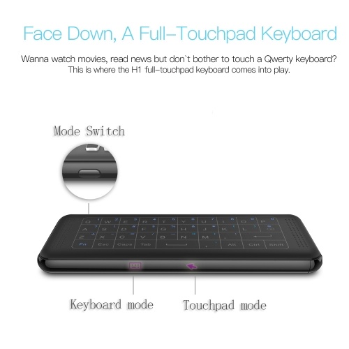 2.4GHz Air Mouse + Full-Touchpad Keyboard Double-side Handheld Remote Control