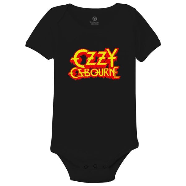 Ozzy Osbourne Bloddy Logo Baby Onesies Black / 6M