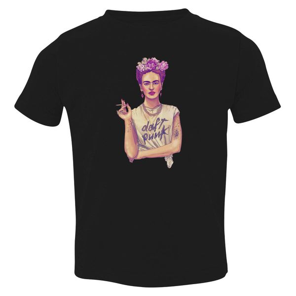 Frida Kahlo Daft Punk Toddler T-Shirt Black / 3T