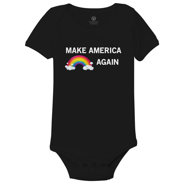 Trump Make America Rainbow Again White Baby Onesies Black / 6M