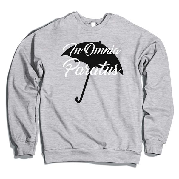 In Omnia Paratus Crewneck Sweatshirt Gray / S