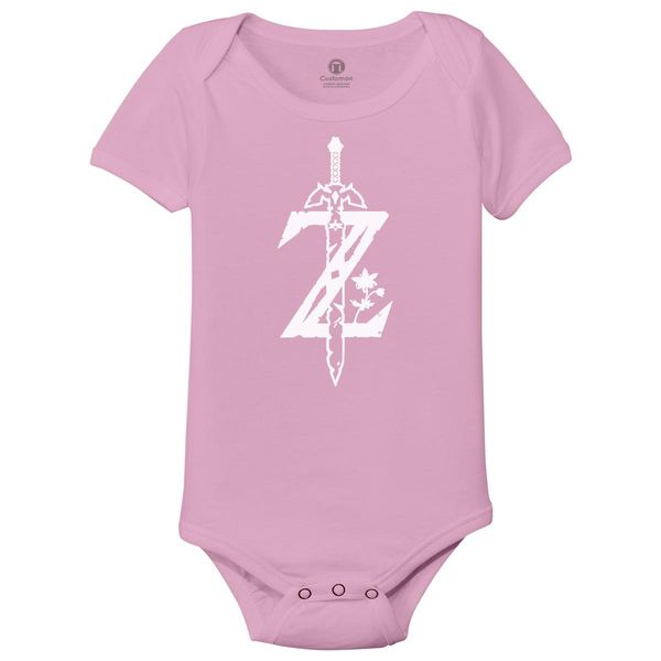 Breath Of The Wild Z-Logo Zelda Baby Onesies Light Pink / 6M