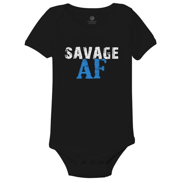 Savage Af Baby Onesies Black / 6M