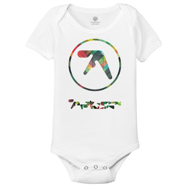 Aphex Twin Logo Baby Onesies White / 6M