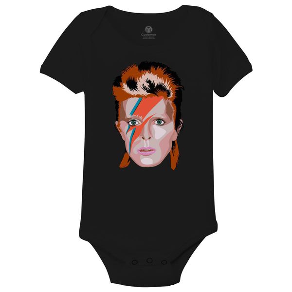 David Bowie Baby Onesies Black / 6M